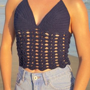 Lace-Inspired Halter Top